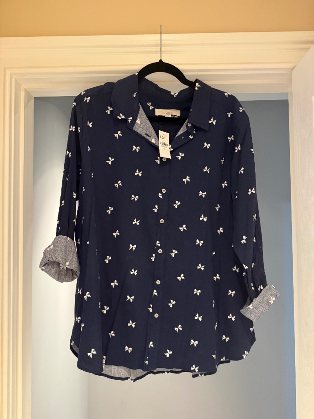 Loft bow button down shirt